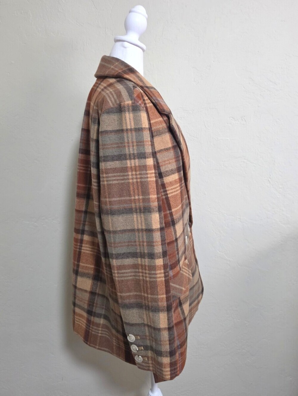 Free People Mari Plaid Blazer Coat In Winter Wheat L, Autumn Style, Oversized - Picture 6 of 16